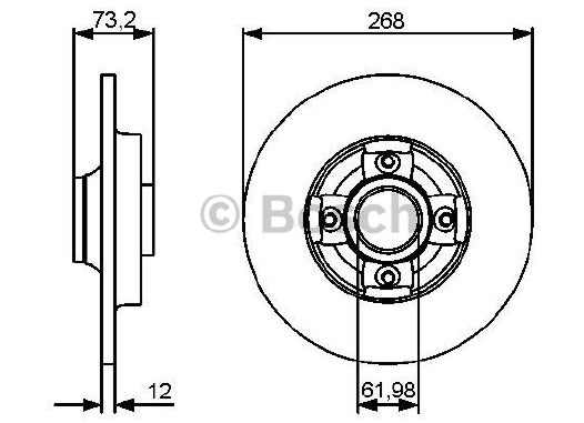 FREN DİSKİ (ARKA)(RULMANSIZ)(268MM) CITROEN BERLINGO 08- / C4 06- / DS5 11- / PEUGEOT 3008 09- / 5008 10- / PARTNER 08- / PARTNER TEPEE 08-