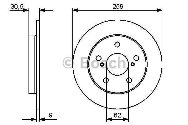 FREN DİSKİ (ARKA)(259MM) TOYOTA AURİS (E15) 07- / COROLLA 07-