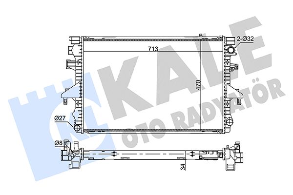 SU RADYATÖRÜ VW TRANSPORTER V / MULTIVAN V 2.5TDI 03<09 (AT/MT) (AC/NAC) [MEKANİK] [713X470X34]