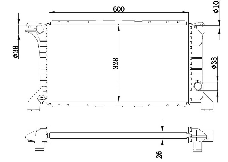 SU RADYATÖRÜ (BRAZİNG)(MT)(BFR113) FORD TRANSİT T-12/15/19 (1 SIRA ALB)