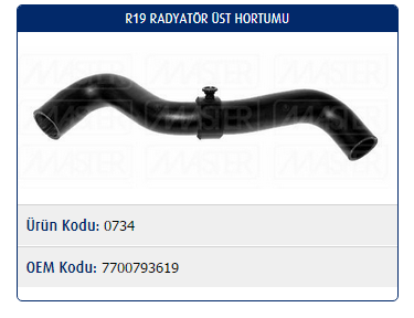 RADYATÖR ÜST HORTUMU RENAULT R19 1.4 88-95