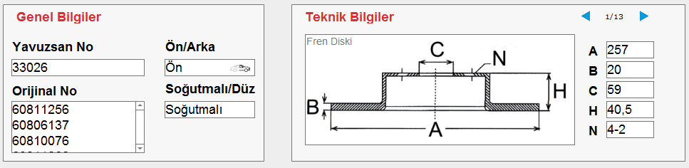 FREN DİSKİ (ÖN)(257MM) ALBEA-BRAVA-MAREA 1.3-1.4-1.6