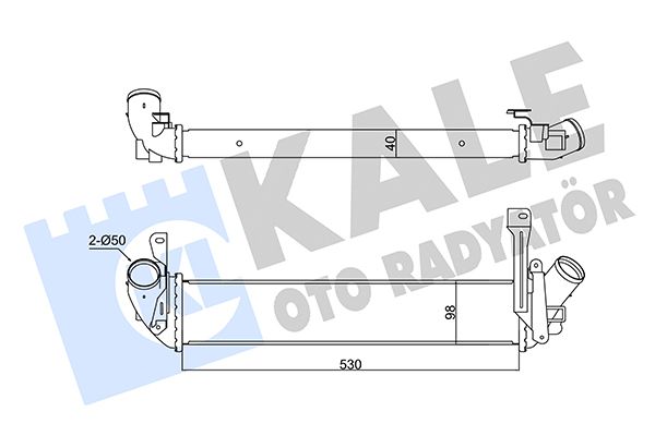 INTERCOOLER RENAULT KANGOO 01=> - NISSAN KUBISTAR 03=> 1.5DCI [BRAZING] [525X100X40]