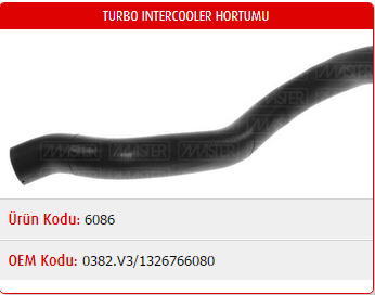 TURBO İNTERCOOLER HORTUMU CITROEN JUMPER 2.8 HDI