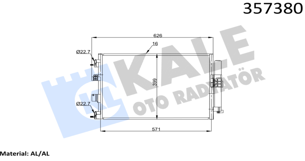 KLİMA RADYATÖRÜ (BRAZING)(KURUTUCULU) FORD FOCUS III 11-15 / C-MAX II 10- / TRANSIT CONNECT / TOURNEO CONNECT 1.5/1.6TDCI 13- / KUGA II 1.5TDCI 12-