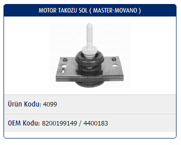 MOTOR TAKOZU (SOL) RENAULT MASTER II-OPEL MOVANO