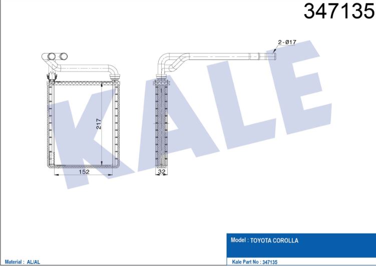 KALORİFER RADYATÖRÜ (BRAZING) TOYOTA COROLLA 1.4 VVTI-1.6 VVTI