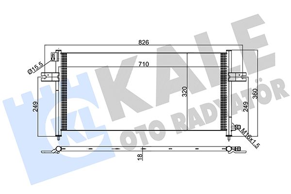 KLİMA RADYATÖRÜ NISSAN NP300 / PICK UP 2.4I 2.4I 4WD 2.5D 2.5D 4WD 98=> (MT) KURUTUCUSUZ [BRAZING AL/AL] [688X360X18]