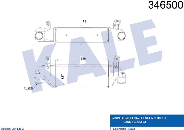 INTERCOOLER (BRAZING) FORD FIESTA / FIESTA IV / FOCUS