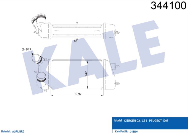 INTERCOOLER (BRAZING) CITROEN C3 1.4HDI 16V (02+)