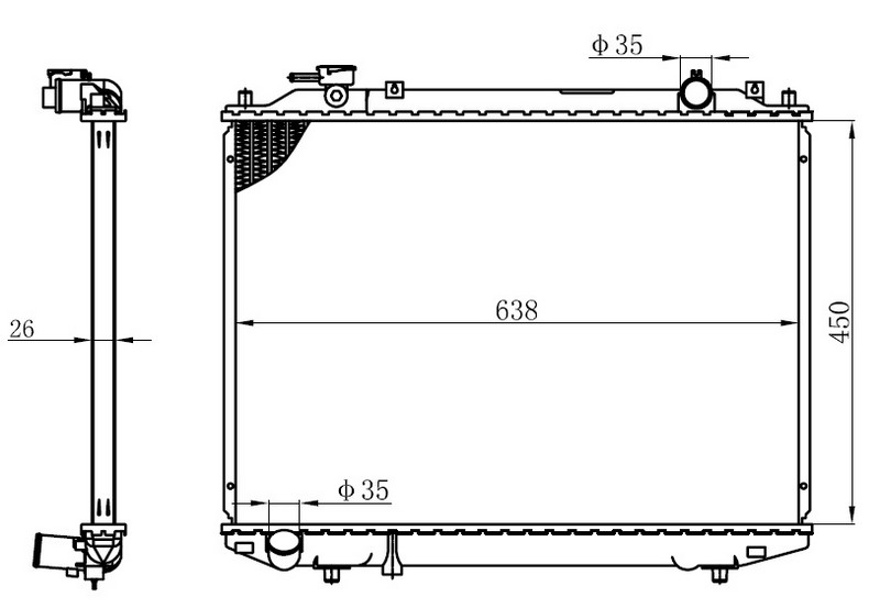 SU RADYATÖRÜ (BRAZİNG)(MT)(BMZ033) MAZDA B-2500 2.5D 96-