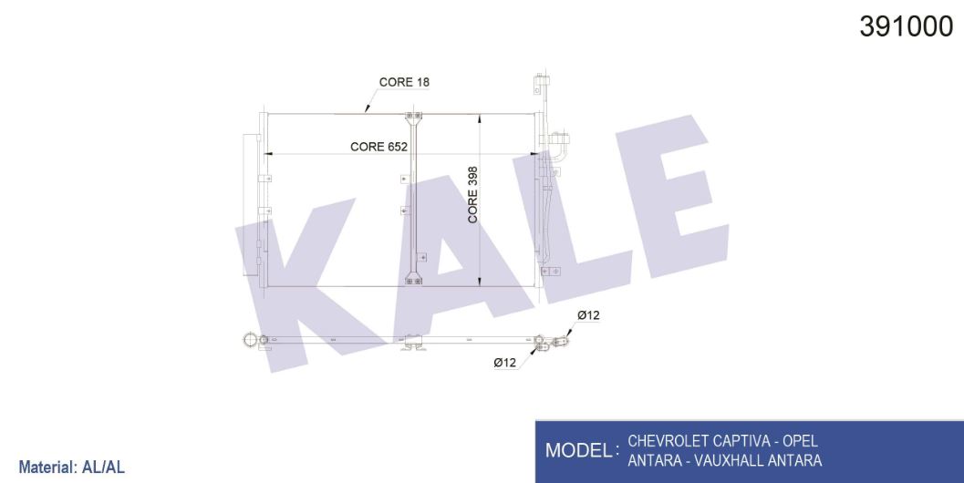 KLİMA RADYATÖRÜ (BRAZING)(AT/MT)(KURUTUCULU) CHEVROLET ANTARA-CAPTIVA AL/AL 67