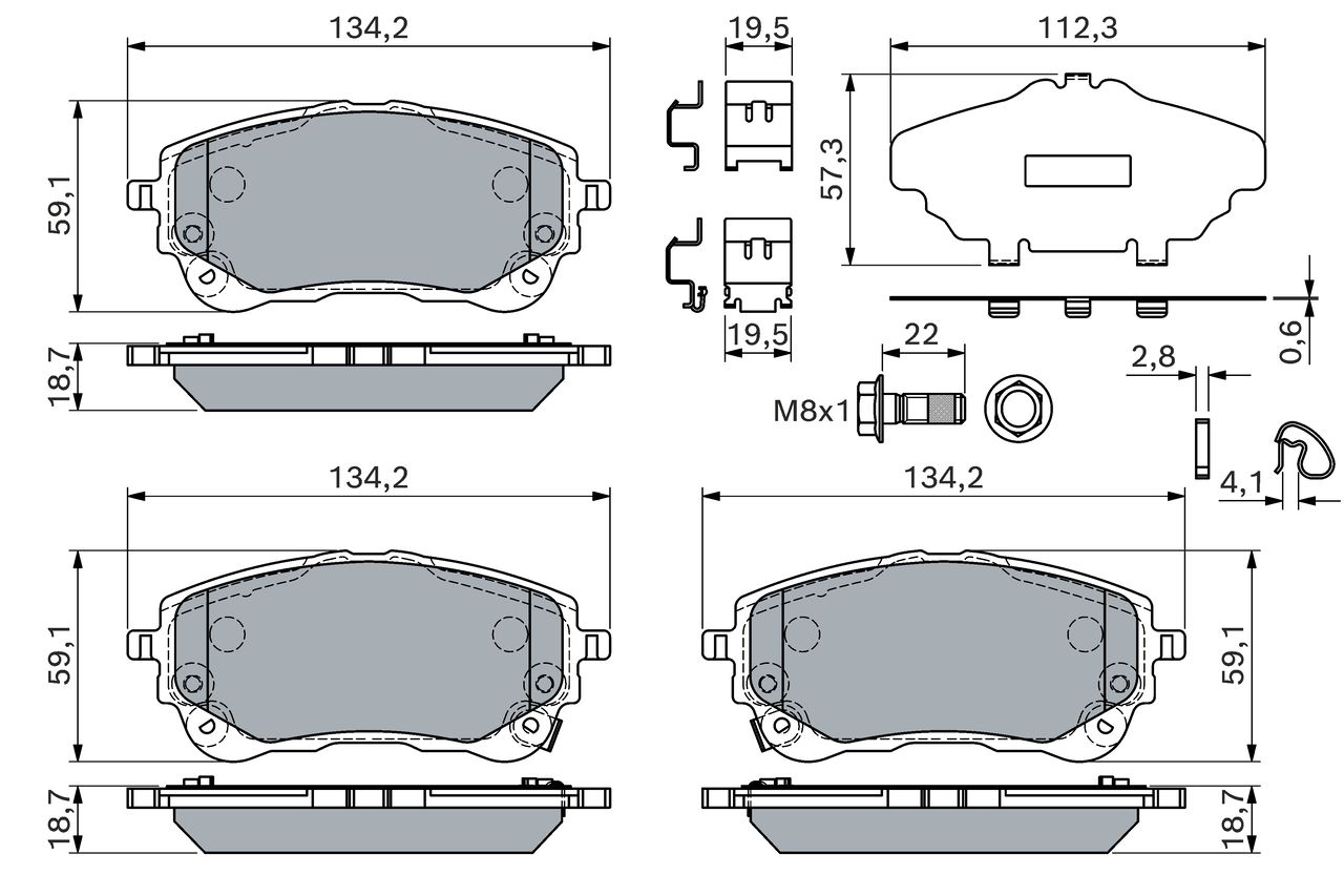 DİSK BALATA (ÖN)(ESKİ NO:0986424898) TOYOTA COROLLA 1.2-1.8 HYBRID-1.8 VVTİ-1.6 VVTİ-1.5-1.5 HYBRID 22-