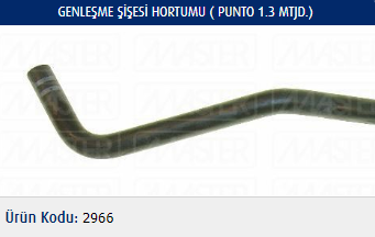 GENLEŞME ŞİŞESİ HORTUMU FIAT GRANDE PUNTO 1.3 MJTD