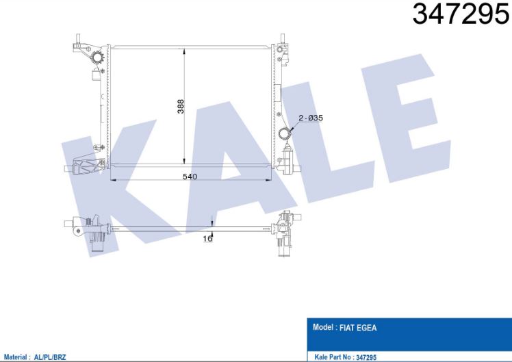 SU RADYATÖRÜ (BRAZING)(MT) FIAT EGEA 1.4 BENZINLI