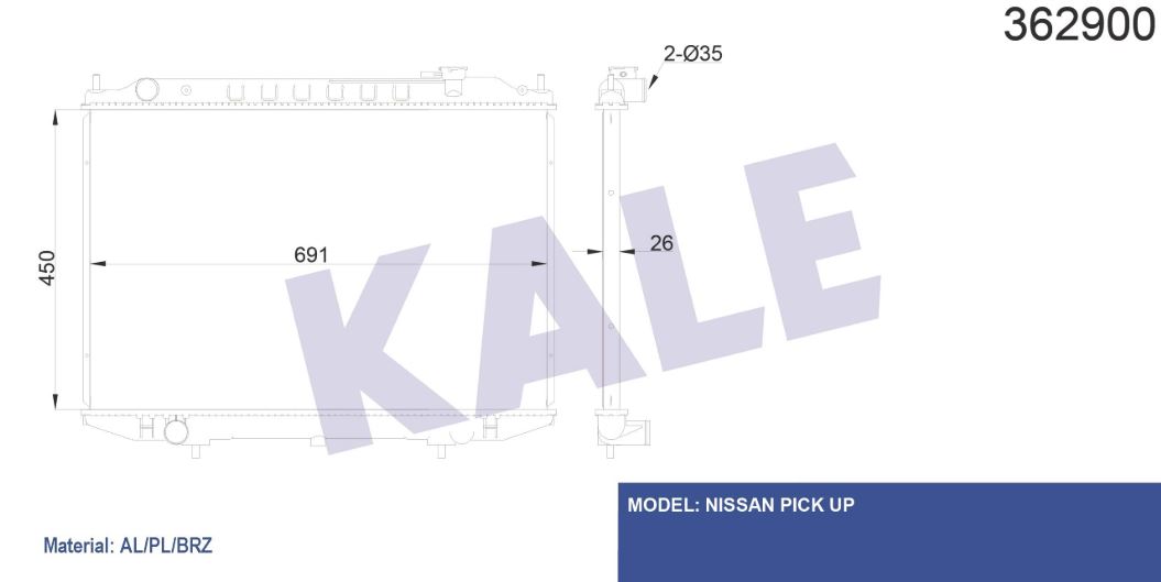 SU RADYATÖRÜ (BRAZING)(MT) NISSAN PİCK UP (D22)