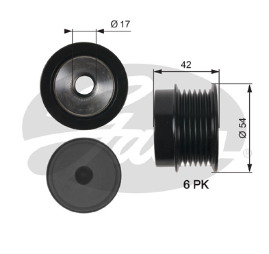 ALTERNATÖR KASNAĞI (6 KANALLI) OPEL ASTRA H (A04) 04-10, ASTRA H GTC (A04) 05-10, PANELVAN / VAN 04-10, SIGNUM (Z03) 05-08, VECTRA C (Z02) 05-08, VECTRA C GTS (Z02) 04-09, ZAFIRA / ZAFIRA FAMILY B (A05) 05-10, / SAAB (9-3) 04-15, C