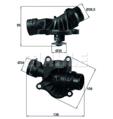 TERMOSTAT (88°C) BMW 1 (E87) 118 D 04-07 / 120 D 04-11 / 3 (E46) 318 D 03-05 / 320 D 01-05 / 330 D 03-05 / 3 (E90) 08-11 / CABRIO (E46) 05-07 / (E93) 07-13 / 5 (E60) 525 D 04-10 530 D 02-07