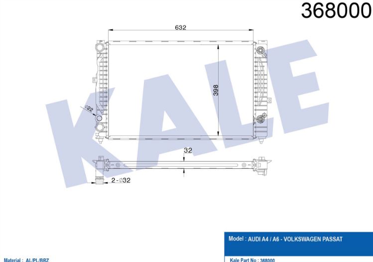 SU RADYATÖRÜ (BRAZING)(AT) AUDI A4-A6 / VW PASSAT