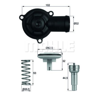 TERMOSTAT (87°C) VW GOLF 03-08 / JETTA III 05-10 / POLO 1.2-1.4 01-09 / SKODA FABIA I 1.2 01-08 / FABIA II 07-14 / OCTAVIA II 04-08 / RAPID 12-15 / SEAT CORDOBA 1.2 02-06 / IBIZA III 08-15 / TOLED