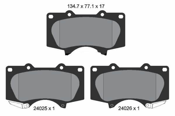 DİSK BALATA (ÖN) TOYOTA 4 RUNNER V / HILUX VII-VIII / LAND CRUISER 200 / LAND CRUISER PRADO