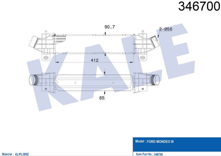 INTERCOOLER (BRAZING) FORD MONDEO III 2,0 TDCI (01+) AL/PL/B