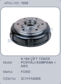 KAMPANA (PORYALI)(ÇİFT TEKER)(ABS,Lİ) FORD TRANSİT V184