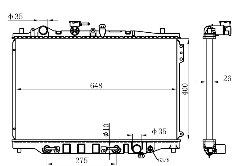 SU RADYATÖRÜ (BRAZİNG)(AT)(BMZ014) MAZDA 626 87-92