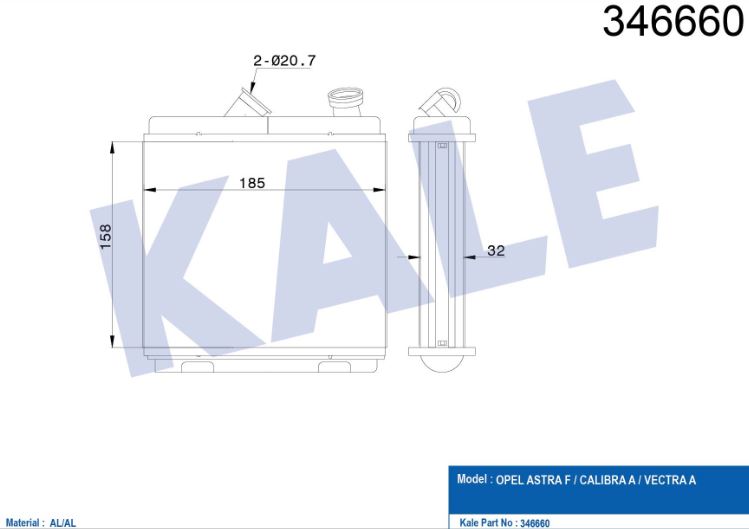 KALORİFER RADYATÖRÜ (BRAZING) OPEL ASTRA F-CALIBRA A-VECTRA