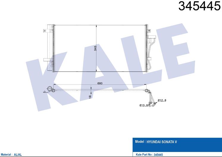 KLİMA RADYATÖRÜ (BRAZING)(KURUTUCULU) HYUNDAI SONATA V 2.0CRDI 06-10