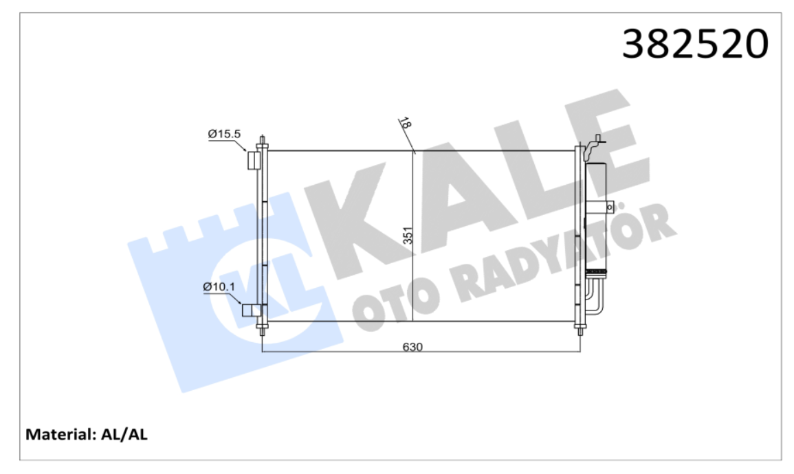 KLİMA RADYATÖRÜ (BRAZING)(KURUTUCULU) NISSAN MICRA 1.2/1.4 16V 1.5DCI 1.60SR 03- / JUKE 1.6 10- / NOTE 1.4 1.6 06- / TUDE 1.6 1.8 07 / RENAULT MODUS 1.6 04-