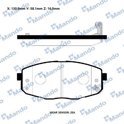 DİSK BALATA (ÖN) HYUNDAI İ30 1.4-1.6-1.6 CRDİ-2.0-2.0 CRDİ 07- / KIA CARENS II 1.6-1.8-2.0 CRDİ-2.0 CVVT 02- / CEED 1.4-1.4 CVVT-1.6-1.6 CRDİ 06-