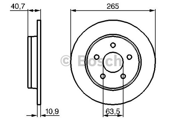 FREN DİSKİ (ARKA)(ESKİ NO:0986479955)(264,8MM) FORD C-MAX 07- / FOCUS II 05-