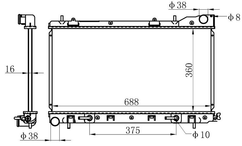 SU RADYATÖRÜ (BRAZİNG)(AT)(BSU022) SUBARU SUBARU FORESTER 02-