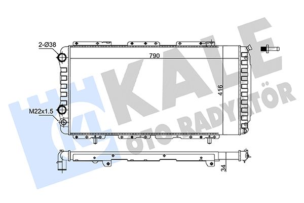 SU RADYATÖRÜ PEUGEOT BOXER - CITROEN JUMPER - FIAT DUCATO (244) 2.0JTD 02<06 (MT) [MEKANİK] [790X416X34]