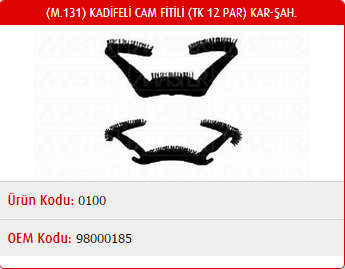 KADİFELİ CAM.FİTİLİ FIAT TOFAŞ M131