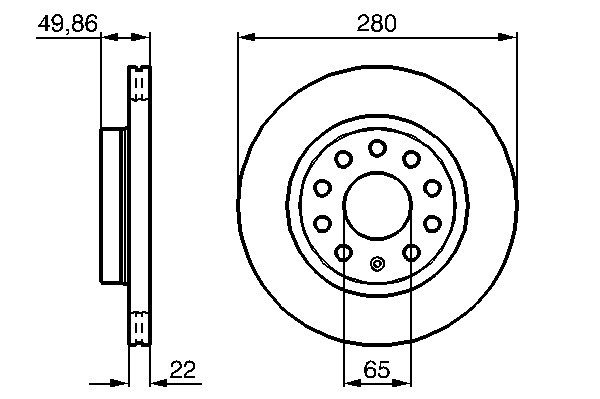 FREN DİSKİ (ÖN)(280MM) VW BEETLE / CADDY III / GOLF PLUS V / GOLF V / GOLF VI / JETTA III / JETTA IV