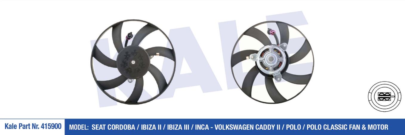 FAN MOTORU VW CADDY 04- 302MM (SAĞ)