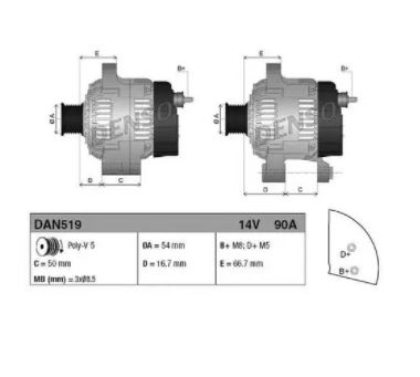 ALTERNATÖR 12V. 90A. FIAT PUNTO EVO 1.2 09-12