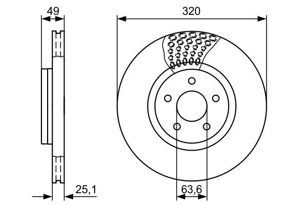 FREN DİSKİ (ÖN)(320MM) FORD FOCUS III 2.0 ST 12-17 / KUGA II 1.5 TDCi 16-19 / TRANSIT CONNECT MPV 1.5 TDCi 15-