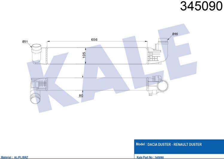 INTERCOOLER (BRAZING) DACIA DUSTER