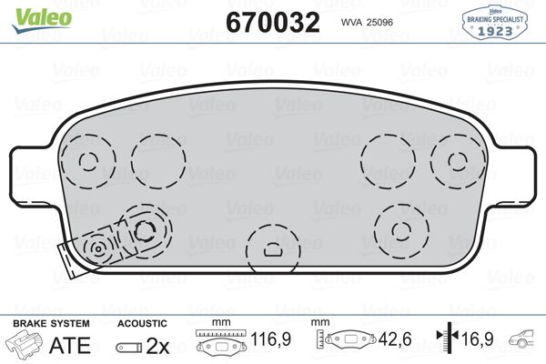 DİSK BALATA (ARKA) OPEL ASTRA J 1.3 CDTI-1.4-1.4 TURBO-1.6 CDTI-1.7 CDTI-2.0 CDTI 09- / MOKKA-MOKKA X 1.4-1.6-1.6 CDTI-1.7 CDTI 12-