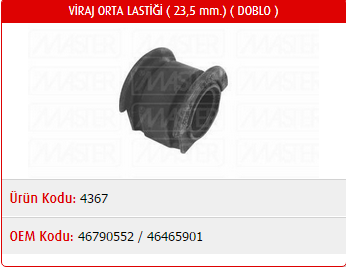 VİRAJ ORTA LASTİĞİ (Ø: 23,5) FIAT DOBLO