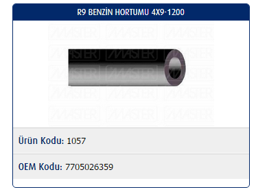 BENZİN HORTUMU (Ø4X9-1200) RENAULT R9