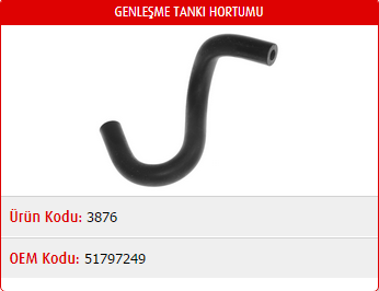 GENLEŞME TANKI HORTUMU FIAT BRAVO