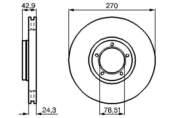 FREN DİSKİ (ÖN)(270MM) FORD TRANSIT Minibüs/Otobüs 2.0 91-94