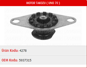 MOTOR TAKOZU FIAT UNO 70