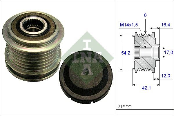 ALTERNATÖR KASNAĞI (6 KANALLI) OPEL COMBO 1.6 CDTI 15- / FIAT 500L / DOBLO / DUCATO / FORD C-MAX / FIESTA / FOCUS II / KUGA / VOLVO C30 / S40 / V50