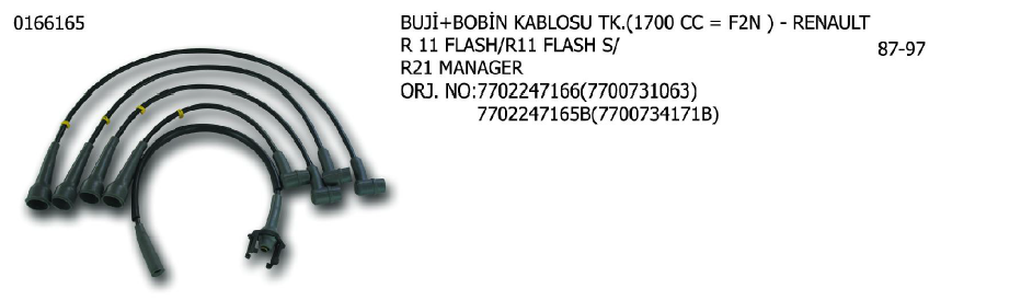 BUJİ+BOBİN KABLOSU RENAULT R11 / R21 87-97