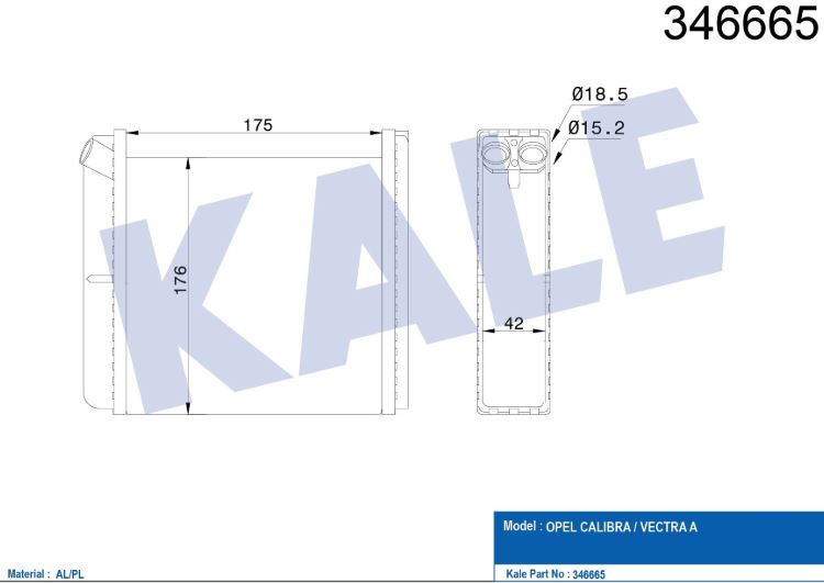 KALORİFER RADYATÖRÜ (MEKANİK)(AT/MT) OPEL ASTRA F-CALIBRA A-VECTRA A